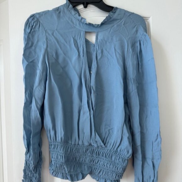 Parker Silk Chiffon Blue Blouse, Size Small - Picture 1 of 3